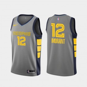 Memphis Grizzlies #12 Ja Morant 2019-20 City Jersey - Gray