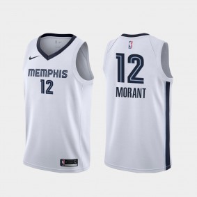 Memphis Grizzlies #12 Ja Morant 2019-20 Association Jersey - White