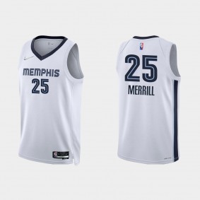 Grizzlies Sam Merrill NBA 75TH Association Jersey White