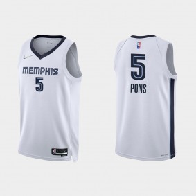 Grizzlies Yves Pons NBA 75TH Association Jersey White