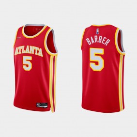 Hawks 2021-22 75th Anniversary Red Cat Barber Jersey Icon