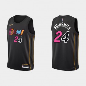 Miami Heat #24 Haywood Highsmith 2021-22 NBA 75th Anniversary City Black Jersey