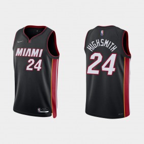 Miami Heat #24 Haywood Highsmith 2021-22 NBA 75th Anniversary Icon Black Jersey