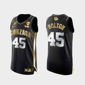 Gonzaga Bulldogs Rasir Bolton Golden Edition Basketball Authentic Black Jersey 2021-22
