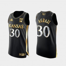 Kansas Jayhawks Ochai Agbaji Golden Edition Authentic Basketball Black Jersey 2021-22
