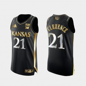 Kansas Jayhawks Zach Clemence Golden Edition Authentic Basketball Black Jersey 2021-22