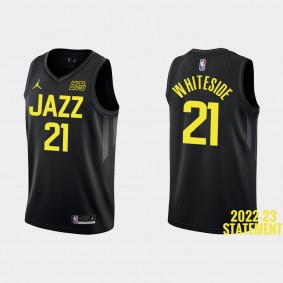 Utah Jazz Hassan Whiteside #21 Black 2022-23 Statement Edition Jersey