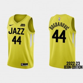 Utah Jazz #44 Bojan Bogdanovic 2022-23 Icon Edition Yellow Jersey