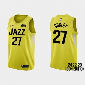 Utah Jazz #27 Rudy Gobert 2022-23 Icon Edition Yellow Jersey