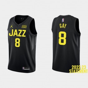 Utah Jazz Rudy Gay #8 Black 2022-23 Statement Edition Jersey