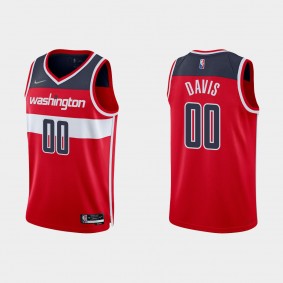 Washington Wizards 2022 NBA Draft Johnny Davis Red 75TH Icon Jersey