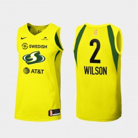 Seattle Storm Aaliyah Wilson 2021 Draft Women Yellow Jersey WNBA First round