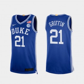 AJ Griffin Duke Blue Devils #21 Jersey Royal 2021-22 College Basketball Authentic