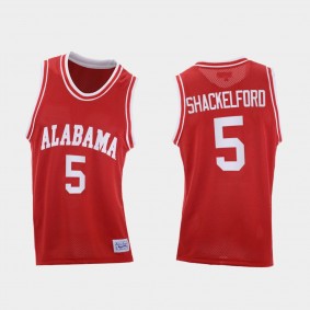 Alabama Crimson Tide Jaden Shackelford 2021 Throwback College Basketball Red Jersey