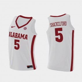 Alabama Crimson Tide Jaden Shackelford 2021 Replica College Basketball White Jersey