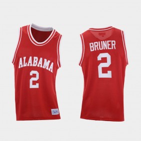 Alabama Crimson Tide Jordan Bruner 2021 Throwback College Basketball Red Jersey