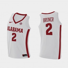 Alabama Crimson Tide Jordan Bruner 2021 Replica College Basketball White Jersey