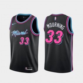 Men's Alonzo Mourning Miami Heat #33 Black Vice Night Jersey