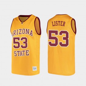Alton Lister College Basketball Arizona State Sun Devils #53 Gold Alumni Jersey