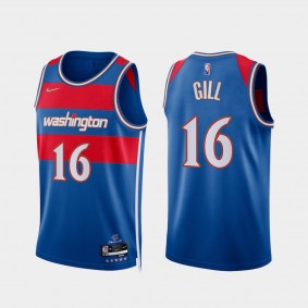 Wizards Anthony Gill 2021-22 City Edition Jersey NBA 75th Season Royal Uniform