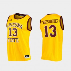 Arizona State Sun Devils Josh Christopher 2021 College Basketball Player Gold Jersey
