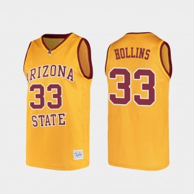 Arizona State Sun Devils Lionel Hollins #33 Alumni College Basketball Arizona State Sun Devils Gold Jersey