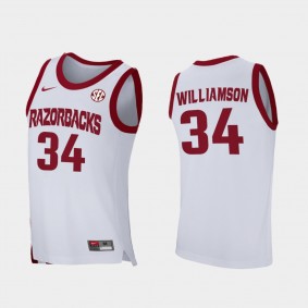 Arkansas Razorbacks Corliss Williamson Home 2021 March Madness White Jersey