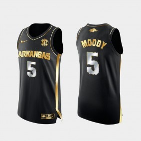 Moses Moody 2021 March Madness Arkansas Razorbacks Golden Authentic Black Jersey