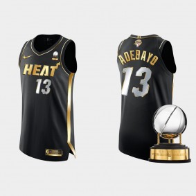 Miami Heat 2022 Eastern Conference Champions Bam Adebayo #13 Black Authentic Golden Jersey Black