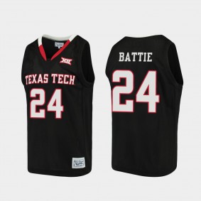 Texas Tech Red Raiders Tony Battie #24 Alumni Basketball NCAA Black Jersey