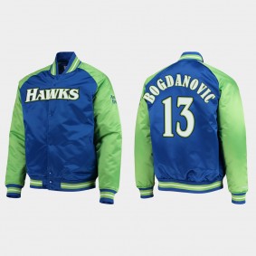 Hawks Bogdan Bogdanovic NO. 13 Hardwood Classics Jacket Royal