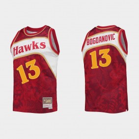 Atlanta Hawks Bogdan Bogdanovic #13 Red Lunar New Year HWC Limited Jersey