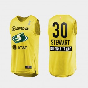 WNBA Breanna Stewart 2020 WNBA Finals Champions Yellow Jersey Seattle Storm