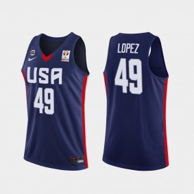 USA Brook Lopez 2019 FIBA Basketball World Cup Men's Navy Jersey