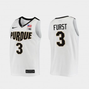 Caleb Furst Purdue Boilermakers #3 Jersey White 2021-22 College Basketball Replica