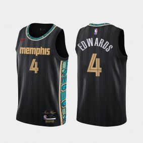 Memphis Grizzlies Carsen Edwards 2021 Trade City Edition Black Jersey #4