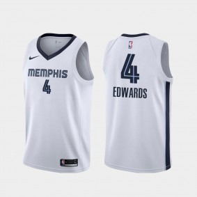 Memphis Grizzlies Carsen Edwards 2021 Trade Association Edition White Jersey #4
