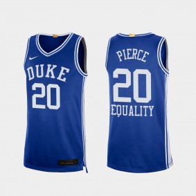 Cason Pierce Duke Blue Devils 2020-21 Equality Social Justice Authentic Limited Blue Jersey
