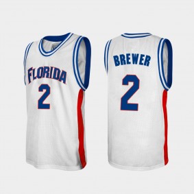 Florida Gators Corey Brewer #2 Alumni College Baketball NCAA White Jersey