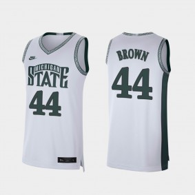 Michigan State Spartans Gabe Brown #44 Retro Limited College Baketball NCAA White Jersey
