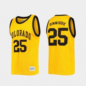 Colorado Buffaloes Spencer Dinwiddie #25 Commemorative Classic Gold Jersey