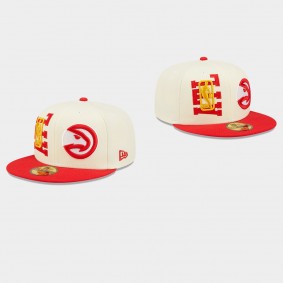 Atlanta Hawks Cream Red 2022 NBA Draft 59FIFTY Fitted Hat