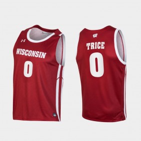 D'Mitrik Trice Wisconsin Badgers #0 Red 2020-21 Replica Jersey