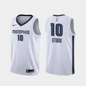 Memphis Grizzlies Daniel Oturu 2021 Trade Association Edition White Jersey #10