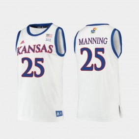 Danny Manning Kansas Jayhawks #25 White Authentic Jersey