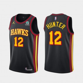 De'andre Hunter Atlanta Hawks 2020-21 Statement Edition Jumpman Black Jersey