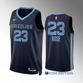 Memphis Grizzlies Derrick Rose 2022-2023 Icon Edition Navy #23 Jersey Swingman
