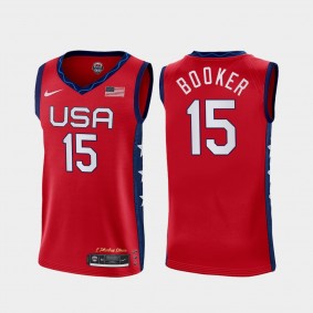 Devin Booker #15 USA Basketball Red 2020 Summer Olympics Jersey