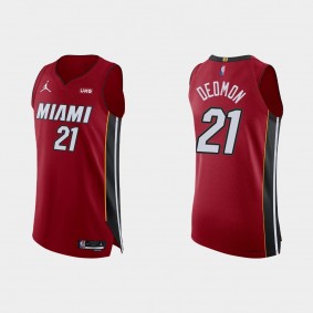 Miami Heat Dewayne Dedmon #21 2021/22 75th Anniversary Statement Red Authentic Jersey