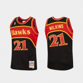 Dominique Wilkins #21 Atlanta Hawks Black Reload Classic Jersey